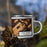 Right View Custom Oak Ridge Tennessee Map Enamel Mug in Ember on Grass With Trees in Background