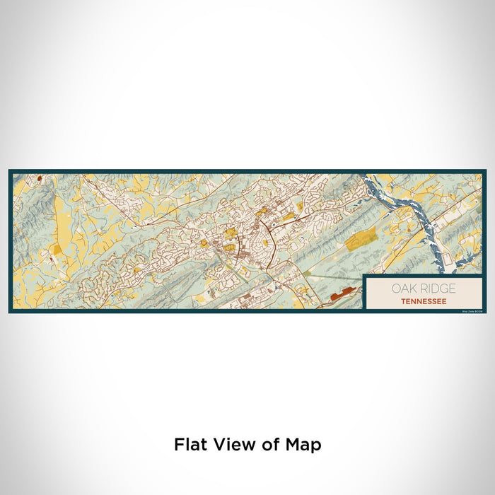 Flat View of Map Custom Oak Ridge Tennessee Map Enamel Mug in Woodblock