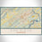 Oak Ridge Tennessee Map Print Landscape Orientation in Woodblock Style With Shaded Background