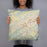 Person holding 18x18 Custom Oak Ridge Tennessee Map Throw Pillow in Woodblock