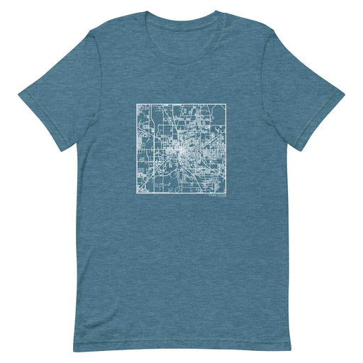 Ocala Florida  Map Unisex T-Shirt with City inscription in Heather Teal