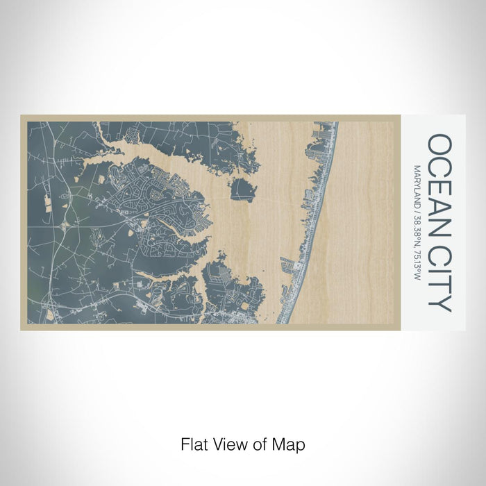 Rendered View of Ocean City Maryland Map on 17oz Stainless Steel Insulated Bottle with printed afternoon style map