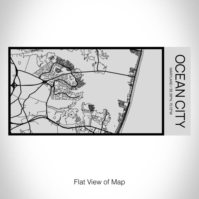 Rendered View of Ocean City Maryland Map on 17oz Stainless Steel Insulated Cola Bottle in Stainless