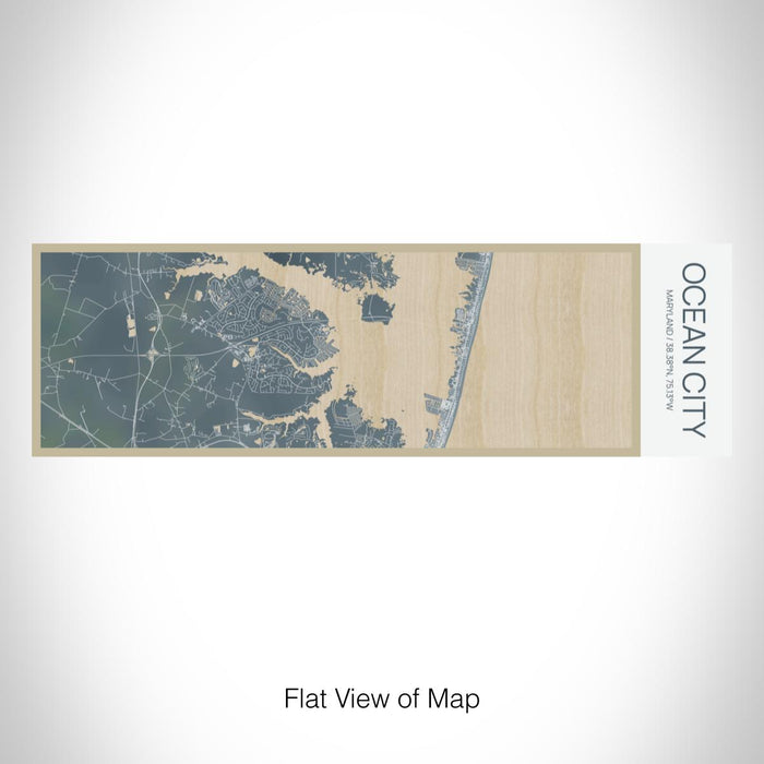 Rendered View of Ocean City Maryland Map on 10oz Stainless Steel Insulated Cup in Afternoon with Sliding Lid