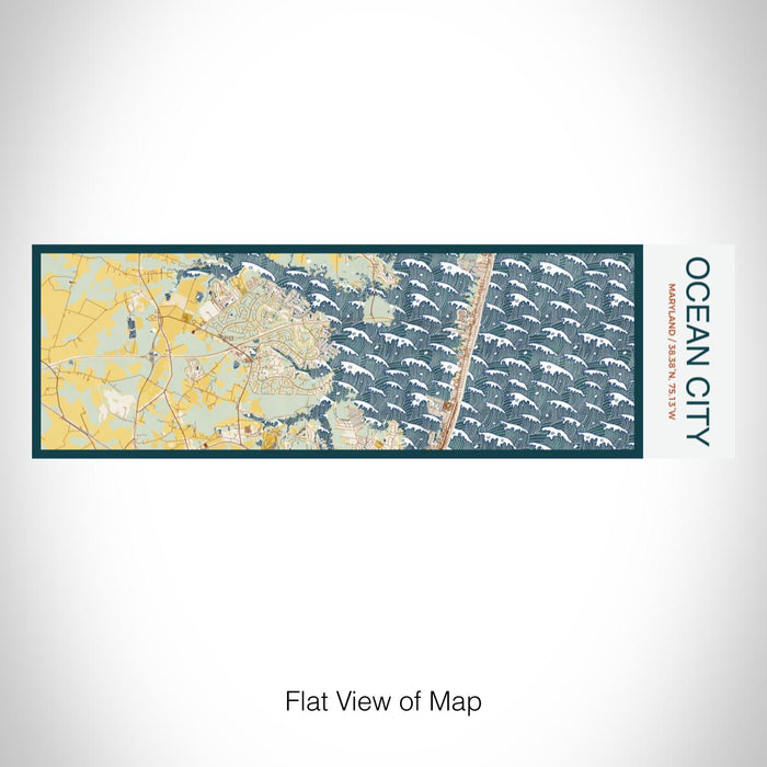 Rendered View of Ocean City Maryland Map on 10oz Stainless Steel Insulated Cup in Woodblock with Sliding Lid