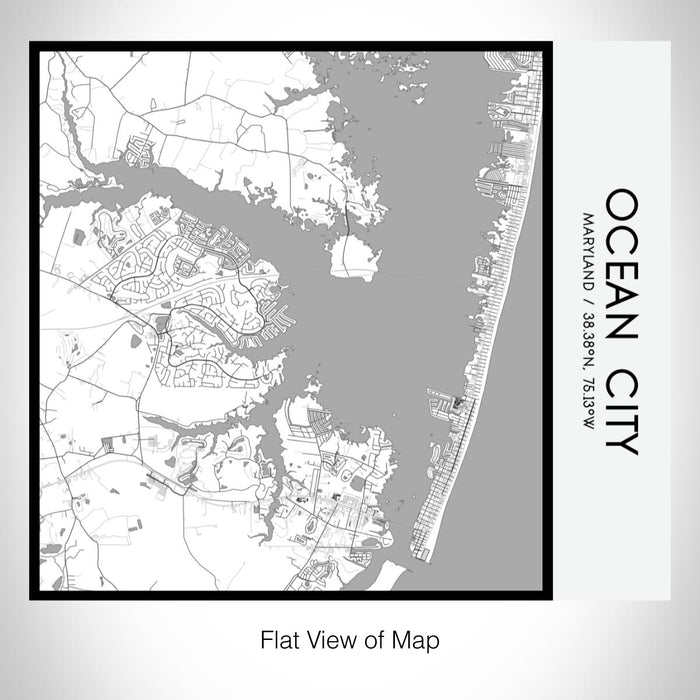 Rendered View of Ocean City Maryland Map on 17oz Stainless Steel Insulated Tumbler in Classic Map Style