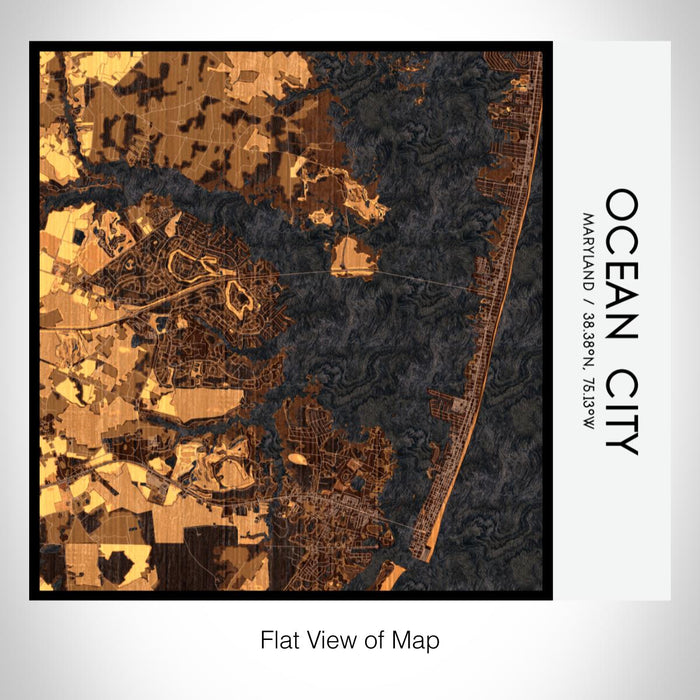 Rendered View of Ocean City Maryland Map on 17oz Stainless Steel Insulated Tumbler in Ember Map Style