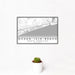12x18 Ocean Isle Beach North Carolina Map Print Landscape Orientation in Classic Style With Small Cactus Plant in White Planter