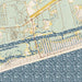 Ocean Isle Beach North Carolina Map Print in Woodblock Style Zoomed In Close Up Showing Details