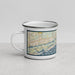 Left View Custom Ocean Isle Beach North Carolina Map Enamel Mug in Woodblock