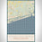 Ocean Isle Beach North Carolina Map Print Portrait Orientation in Woodblock Style With Shaded Background