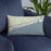 Custom Ocean Isle Beach North Carolina Map Throw Pillow in Woodblock on Blue Colored Chair
