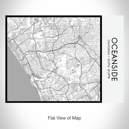 Rendered View of Oceanside California Map on 20oz Stainless Steel Insulated Bottle with Bamboo Top with printed classic style map