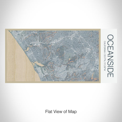 Rendered View of Oceanside California Map on 17oz Stainless Steel Insulated Bottle with printed afternoon style map