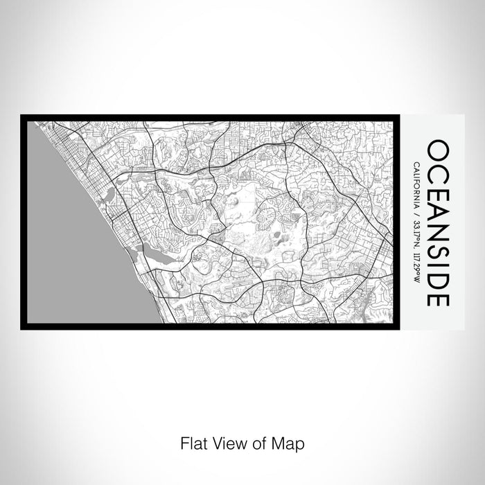 Rendered View of Oceanside California Map on 17oz Stainless Steel Insulated Bottle with printed classic style map