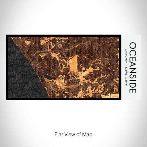 Rendered View of Oceanside California Map on 17oz Stainless Steel Insulated Bottle with printed ember style map