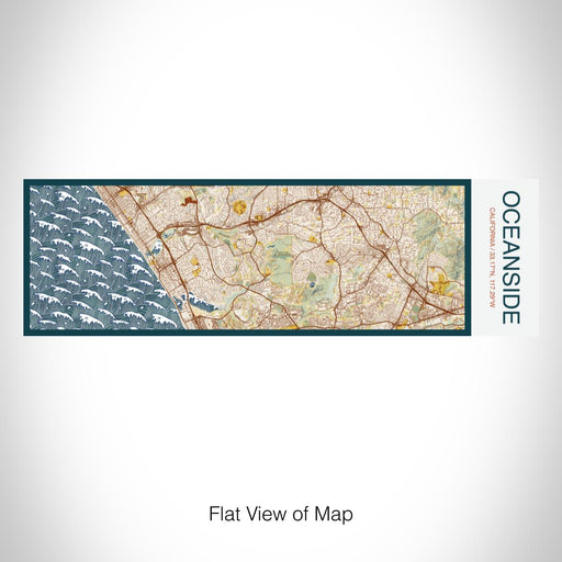 Rendered View of Oceanside California Map on 10oz Stainless Steel Insulated Cup in Woodblock with Sliding Lid