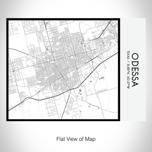 Rendered View of Odessa Texas Map on 20oz Stainless Steel Insulated Bottle with Bamboo Top with printed classic style map