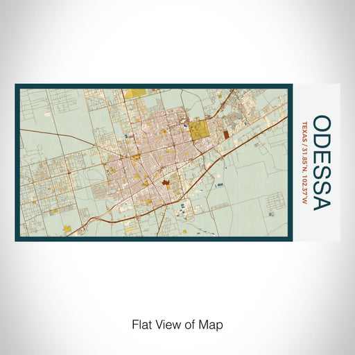 Rendered View of Odessa Texas Map on 17oz Stainless Steel Insulated Bottle with printed woodblock style map