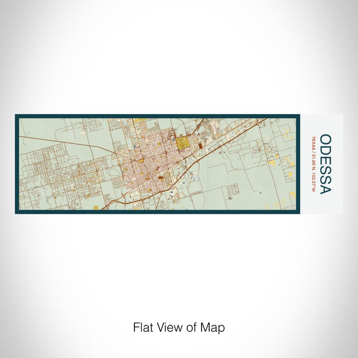 Rendered View of Odessa Texas Map on 10oz Stainless Steel Insulated Cup in Woodblock with Sliding Lid