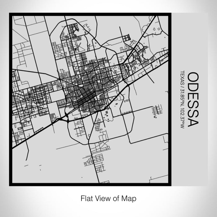 Rendered View of Odessa Texas Map on 17oz Stainless Steel Insulated Tumbler in Tactile Lines with Succulent in Background