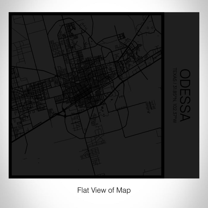 Rendered View of Odessa Texas Map on 17oz Stainless Steel Insulated Tumbler in Matte Black with Tactile Lines