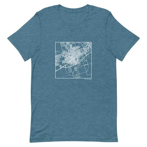 Odessa Texas  Map Unisex T-Shirt with City inscription in Heather Teal
