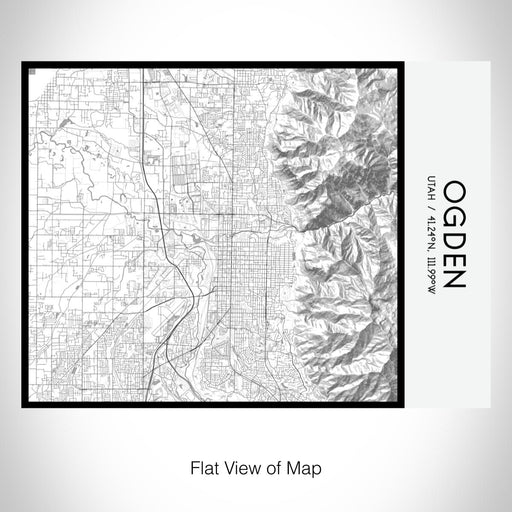 Rendered View of Ogden Utah Map on 20oz Stainless Steel Insulated Bottle with Bamboo Top with printed classic style map