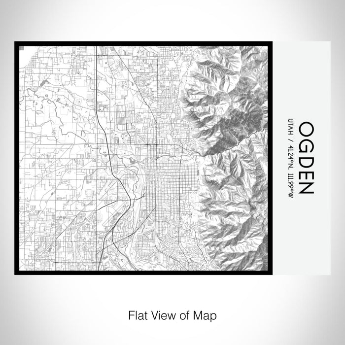 Rendered View of Ogden Utah Map on 20oz Stainless Steel Insulated Bottle with Bamboo Top with printed classic style map