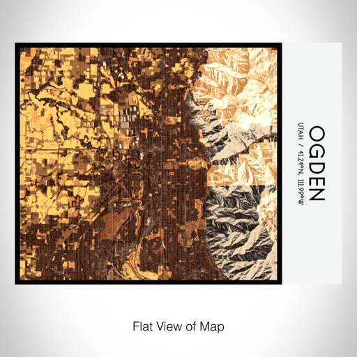 Rendered View of Ogden Utah Map on 20oz Stainless Steel Insulated Bottle with Bamboo Top with printed ember style map