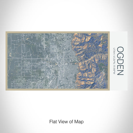 Rendered View of Ogden Utah Map on 17oz Stainless Steel Insulated Bottle with printed afternoon style map