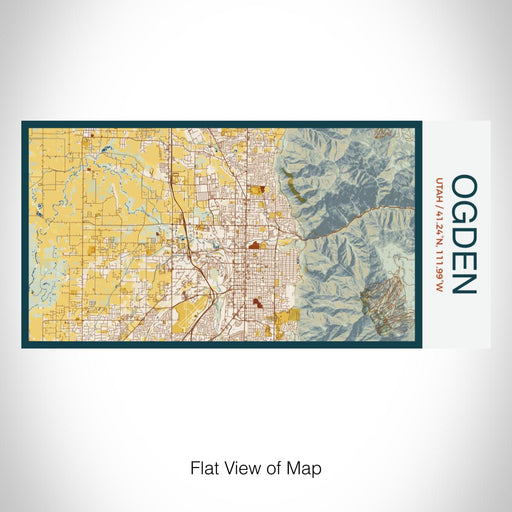 Rendered View of Ogden Utah Map on 17oz Stainless Steel Insulated Bottle with printed woodblock style map