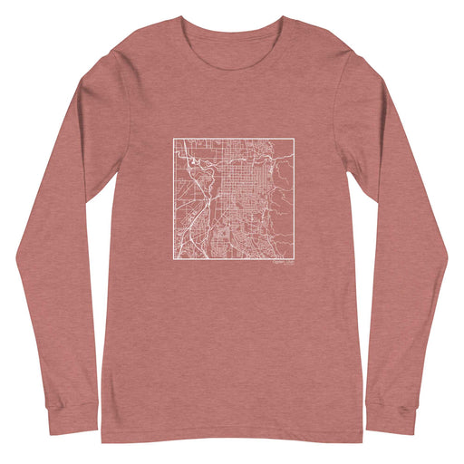 Ogden Utah  Map Unisex Long-Sleeve T-shirt with City inscription in Heather Mauve