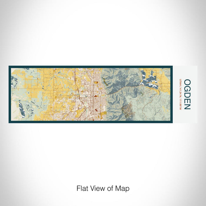 Rendered View of Ogden Utah Map on 10oz Stainless Steel Insulated Cup in Woodblock with Sliding Lid