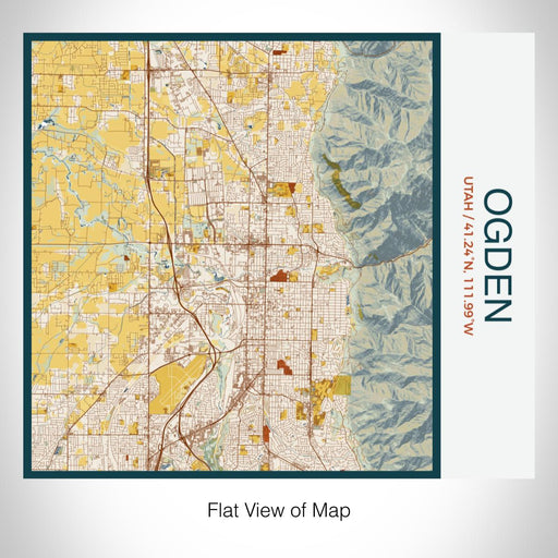 Rendered View of Ogden Utah Map on 17oz Stainless Steel Insulated Tumbler in Woodblock Map Style