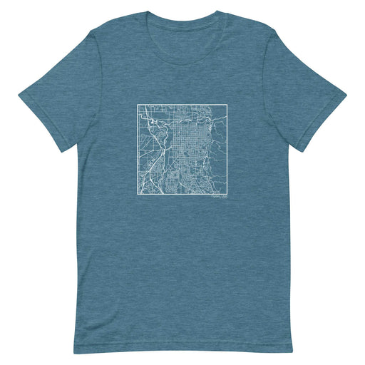 Ogden Utah  Map Unisex T-Shirt with City inscription in Heather Teal