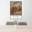 24x36 Ojai California Map Print Portrait Orientation in Ember Style Behind 2 Chairs Table and Potted Plant