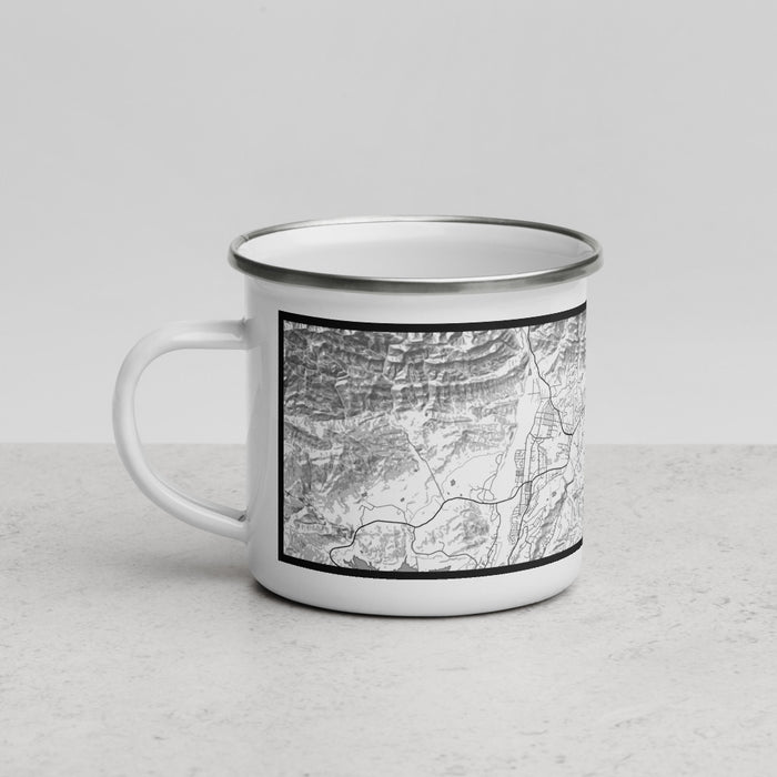 Left View Custom Ojai California Map Enamel Mug in Classic