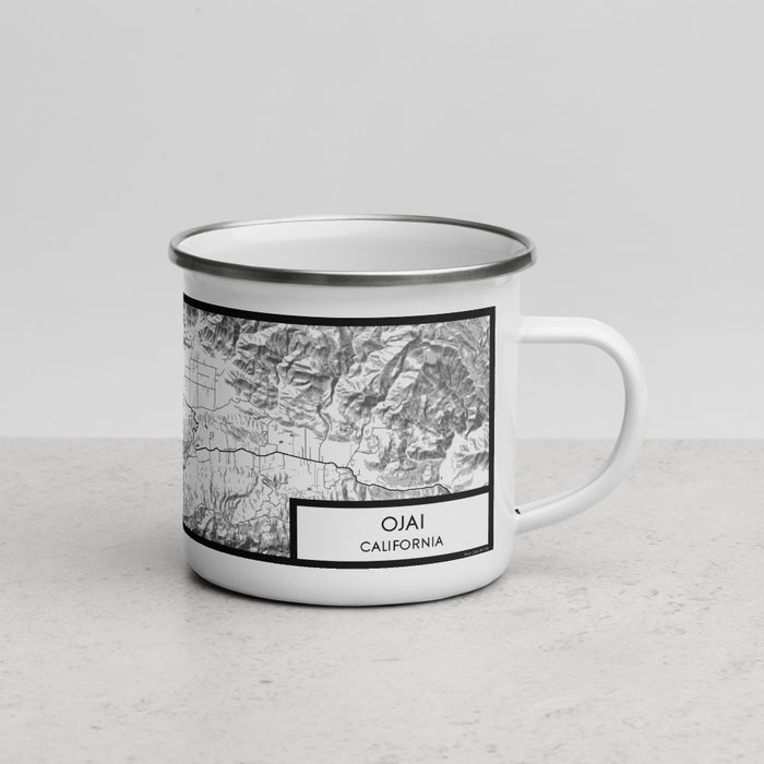 Right View Custom Ojai California Map Enamel Mug in Classic