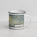 Right View Custom Ojai California Map Enamel Mug in Woodblock