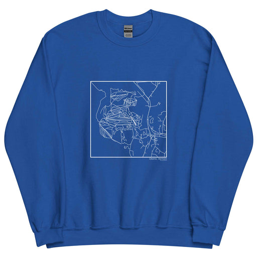 Okemo Vermont  Map Unisex Crewneck Sweater with City inscription in Royal Blue