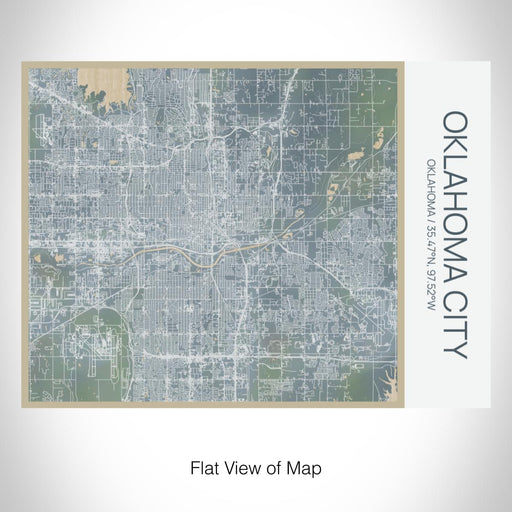 Rendered View of Oklahoma City Oklahoma Map on 20oz Stainless Steel Insulated Bottle with Bamboo Top with printed afternoon style map