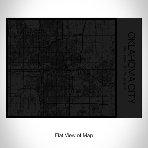 Rendered View of Oklahoma City Oklahoma Map on 20oz Stainless Steel Insulated Bottle with Bamboo Top in Matte Black with printed Tactile Lines Map in Black