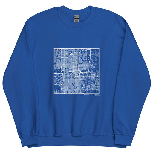 Oklahoma City Oklahoma  Map Unisex Crewneck Sweater with City inscription in Royal Blue