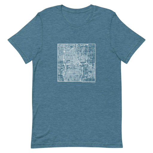 Oklahoma City Oklahoma  Map Unisex T-Shirt with City inscription in Heather Teal