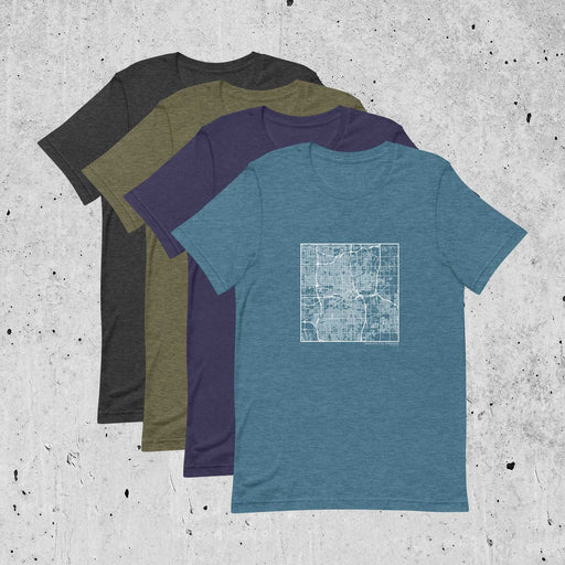 Oklahoma City Oklahoma  Map Unisex T-Shirts in Multiple Colors