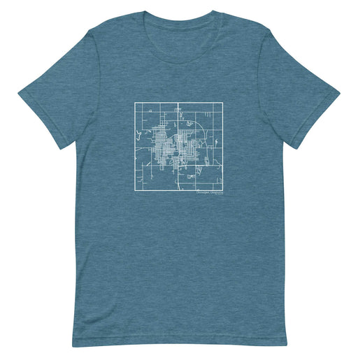 Okmulgee Oklahoma  Map Unisex T-Shirt with City inscription in Heather Teal