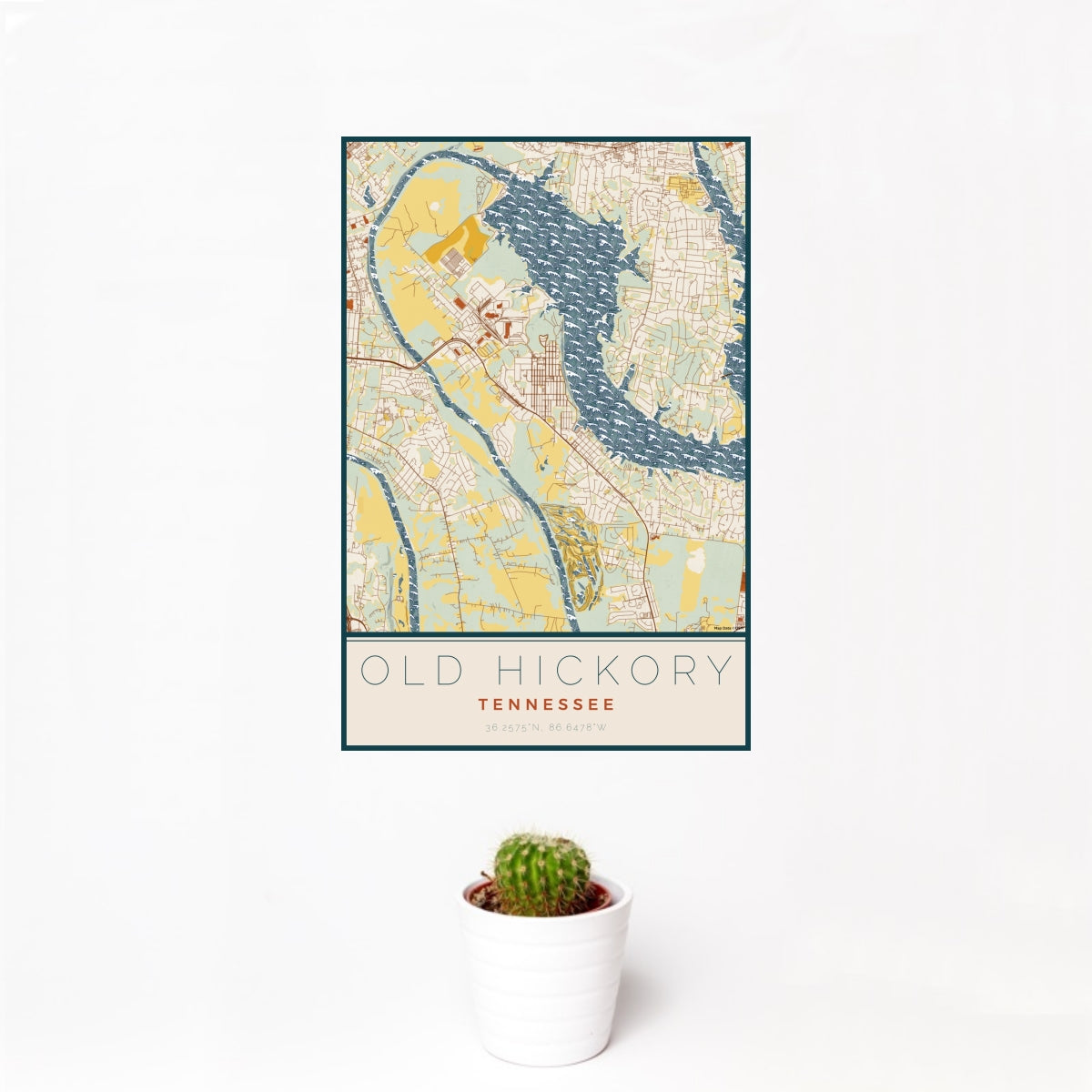 Old Hickory - Tennessee Map Print in Woodblock — JACE Maps
