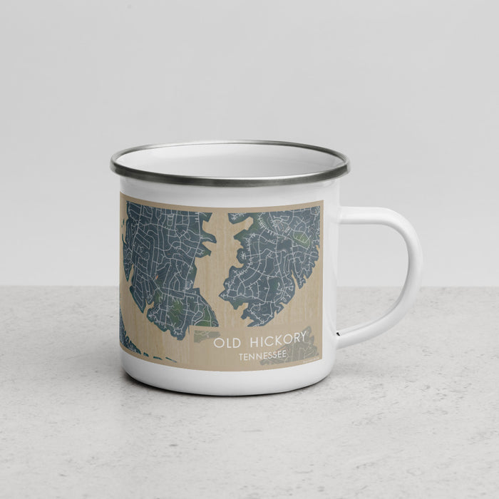 Right View Custom Old Hickory Tennessee Map Enamel Mug in Afternoon