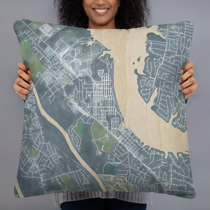Person holding 22x22 Custom Old Hickory Tennessee Map Throw Pillow in Afternoon